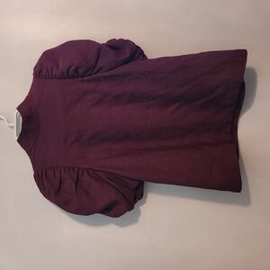 Women's Puff Sleeve Blouse in Plum
